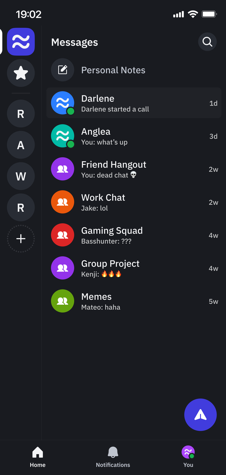 RdChat mobile interface